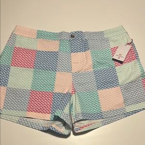 Vineyard Vines Pink and Blue Bermuda Shorts Patchwork Design
